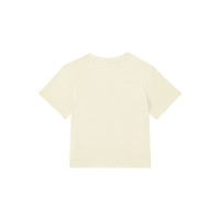 YeeHoO英氏男童女童t恤夏装纯棉开肩 夏季中大童短袖T恤 米白YRTCJ2Q733A 100 cm 100cm