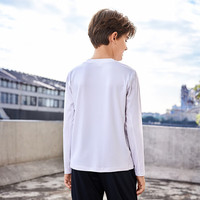 NIKE 3BRAND 耐克男童DRI-FIT速干长袖T恤2025春季儿童休闲上衣打底衫 纯白色 110 /56 【身高104-110cm】