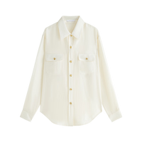 范思蓝恩工装风衬衫外套女休闲通勤新款金属扣衬衣13171