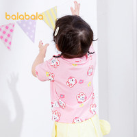 巴拉巴拉（BALABALA）婴儿t恤宝宝打底衫女童上衣男短袖夏季全棉可爱 红色调00366-208224117201 100
