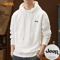 吉普（JEEP）连帽卫衣男士春季2025年潮流美式宽松休闲长袖上衣服外套 白色 L