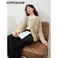 红袖轻熟小香风针织衫春秋季女装花纱毛衣外搭开衫高级感外套上衣 柔粉色174 L