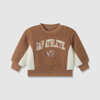 GAP【大小童同款】男女童秋冬远红外发热仿羊羔绒卫衣593916