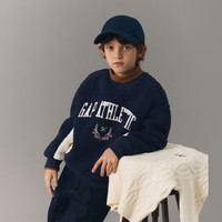 GAP【大小童同款】男女童秋冬远红外发热仿羊羔绒卫衣593916 海军蓝 160cm(14-15岁)亚洲尺码