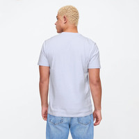 Gap男女装2025春季纯棉印花logo圆领短袖T恤上衣美版856659 浅蓝色 S 美码 M亚洲码175/92A