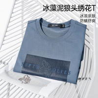 七匹狼（SEPTWOLVES）短袖T恤男夏季冰藻泥面料圆领打底衫男士狼头印花冰爽短T男装上衣 803(本白)-2836款 190/104A(XXXXL)