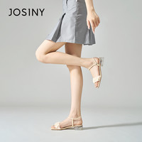 卓诗尼2024百搭尖头不累脚一脚蹬通勤粗跟高跟鞋浅口单鞋女夏 淡黄色【跟高3CM】 40