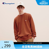 Champion 冠军卫衣男季新款刺绣小Clogo圆领上衣女潮牌复古 红色 S