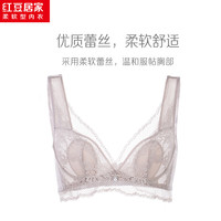 红豆居家（Hodohome）婴儿棉软钢圈薄网杯文胸柔软透气性感蕾丝超薄款 豆灰 80B 36/80B
