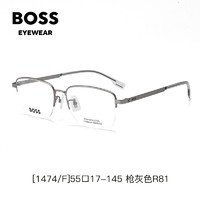 HUGO BOSS 雨果博斯 男士眼镜经典商务半框钛材镜框大框可配近视镜片1474