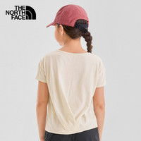 THE NORTH FACE北面童装女童夏装t恤短袖春夏户外舒适|5A24 R8R/米白色 150cm M（150/72）