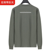 尤萨 新式长袖体能服圆领衫男带反光条速干训练服军迷服饰圆领T恤春秋 灰色长袖圆领衫 165-170/84-88