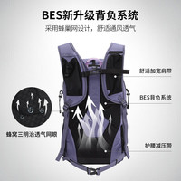 探路者登山包背包户外旅行背包30L双肩包防水透气徒步初高中书包 苍紫色 30L蜂窝背负登山包-苍紫色