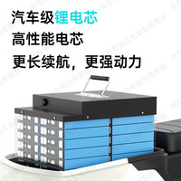 粤池久深远T90-T新国标12寸外卖2024款带NFC刷卡启动电动自行车长跑王速锂家用成人电瓶车联名 国标约110KM/48V45AH/3色可选