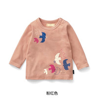 千趣会 SENSHUKAI童装男童长袖T恤春秋季打底衫卡通洋气印花棉质儿童T恤 粉红色(小鸟) 100 cm