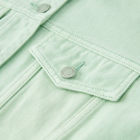 森马 Semir森柔牛仔|牛仔外套女短款毛边街头春多巴胺宽松翻领夹克 绿色调00444 180/100A/XXXL