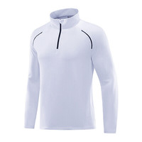 伯希和(Pelliot)户外长袖t恤女跑步运动夏季立领上衣男士登山快干衣 极地白-男款 2XL