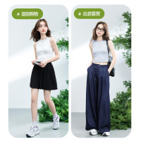 回力白色甜辣背心女2025修身遮副乳上衣小个子无袖t恤夏季Z4 L 黑#纯色