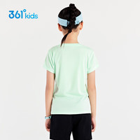361°童装女童短袖针织衫2025年夏季T恤中大童儿童上衣 青竹绿 150 cm