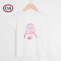 C&A夏季儿童短袖t恤夏装夏季卡通撞色男女童短袖T恤 蓝色221 100