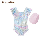 Paw in Paw 小熊系列 女童美人鱼蝴蝶结泳衣泳帽 PCARD8742W