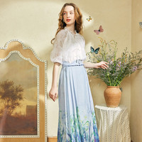 两三事新中式衬衫女2025春季复古设计感白色七分袖上衣如梦令 白色-y S