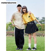 美特斯邦威狮子王联名短袖重磅t恤男秋季圆领装衣服 亮光黄 XS 160 84A