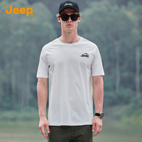 JEEP【索罗那凉感T恤男】纯色简约上衣潮流时尚短袖潮牌男款衣服 L 白色