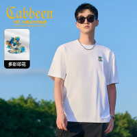 卡宾男装 精致绣花T恤2025夏季生动有趣色彩丰富 米白色12 S /165/46