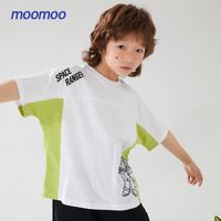 莫莫 美特斯邦威旗下moomoo童装男童巴斯光年拼接T恤短袖夏新款圆领T