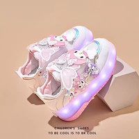 女童暴走鞋2025秋冬儿童双轮闪灯滑轮鞋女孩公主运动溜冰鞋潮 YY-6618卡其色 31