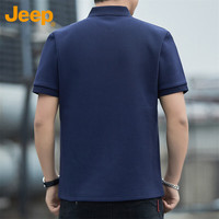 吉普（JEEP）T恤男士短袖春夏季Polo商务休闲衫潮流宽松衣服男装 宝蓝 2XL 