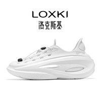 LOXKI/洛克斯基Alpha洞洞鞋男夏季户外运动凉鞋厚底洞洞鞋 彩云白+鞋花 41