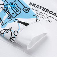 361°儿童童装春春秋男童中大童时尚百搭连帽卫衣 白色 170