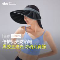 蕉下 Beneunder黑胶贝壳帽BM532倍护空顶防晒全遮光女士大帽檐焦下