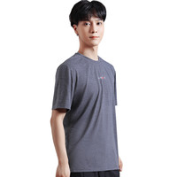 R.Q.G阳离子速干T恤男士夏季凉感男生短袖半袖圆领户外运动上衣夏 M 黑色（字母）