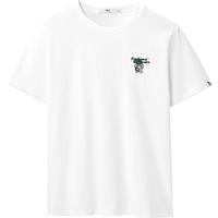 HLA/海澜之家轻商务时尚系列短袖T恤25春夏凉感大码简约短t男 190/104A/XXXL 凉感抗菌-翠绿花纹BW