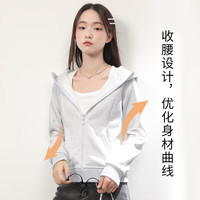 MJ STYLE2025春季休闲慵懒套装连帽修身开衫高腰阔腿裤长裤搭配两件装 浅花灰纯色/浅花灰纯色