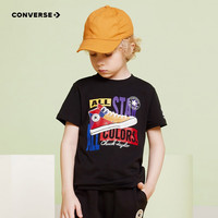 Converse 匡威童装男女童短袖T恤夏季儿童纯棉舒适大小童T恤上衣 正黑色 160 /76 【身高152-158cm】