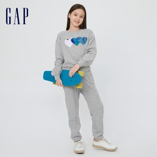 Gap 女童秋季2022新款洋气法式圈织软卫裤451265童装运动束脚裤