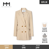 麦檬 MM麦檬秋冬时尚通勤西服职业装米色西装外套上衣女5992110681 米色 S