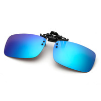 爱式华墨镜夹片近视夹片太阳镜眼镜偏光夹片开车司机驾驶夹片男女 绿水银 小号