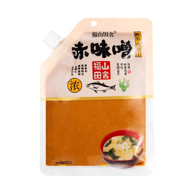 福山田舍 福山酿造 日本 福山味增酱减盐 500g 1盒