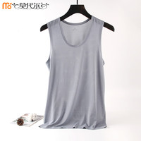 莫代尔男士背心冰丝网孔打底衫纯色运动夏季无袖坎肩宽松速干透气TJ 灰色 4XL