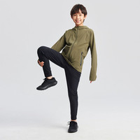 安德玛(Under Armour)童装儿童连帽运动外套男童梭织上衣户外休闲服1383126 军绿 150