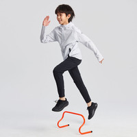 安德玛(Under Armour)童装儿童连帽运动外套男童梭织上衣户外休闲服1383126 浅灰 150