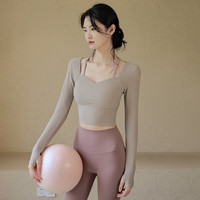 ACKDCS带胸垫瑜伽服女春夏收腰显瘦运动上衣专业普拉提长袖服