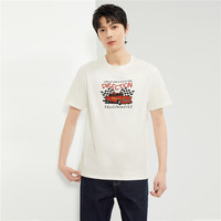 佐丹奴短袖t恤男纯棉复古海报印花男生圆领套头上衣13094202