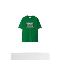 Burberry博柏利 棉质字母印花Logo圆领短袖T恤男女同款 白色