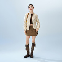 波司登90鹅绒轻薄羽绒服女款修身显瘦立领保暖外套B250131034  奶油米|7794 S 160/84A